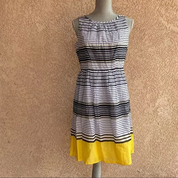 Talbots | Dresses | Talbots Summer Sleeveless Dress Yellow Blue And White Size 8p Nwt | Poshmark Talbots | Dresses | Talbots Summer Sleeveless Dress Yellow Blue And White Size 8p Nwt | Poshmark